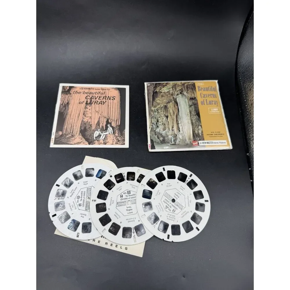 Sawyer's View-Master #A 829 BEAUTIFUL CAVERNS OF LURAY VIRGINIA 3 Reels Complete